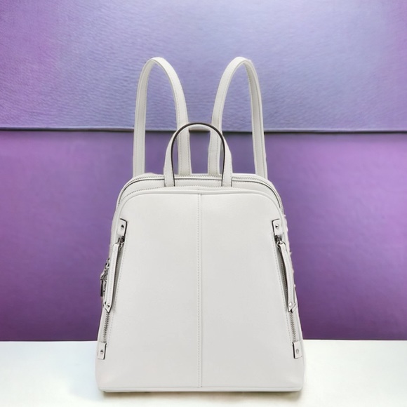 INC International Concepts Handbags - INC International Concepts White Faux Leather Giigi Small Backpack